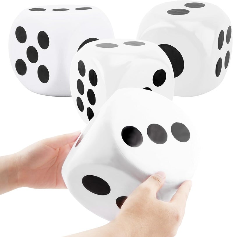 Cotiny 4 Pcs 6 Inches Foam Dice Large Giant Foam Dice Toy for Board Game Birthday Casino Themed Party Decorations, 4 Colors (Color Style 1) - Image 1
